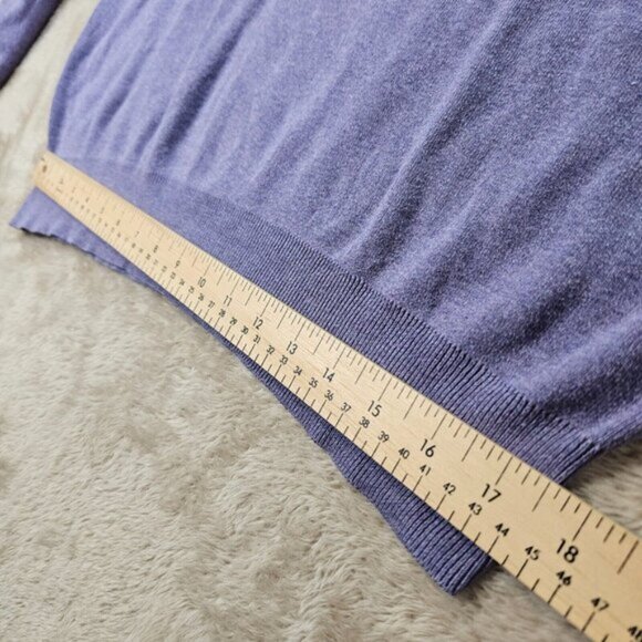 Polo by Ralph Lauren Sweater 100% Pima Cotton V Neck Purple Long Sleeve Size L - Picture 5 of 11